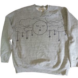 Sleepy Moon & Stars cotton blend gray sweatshirt, sz 2X - 3X
